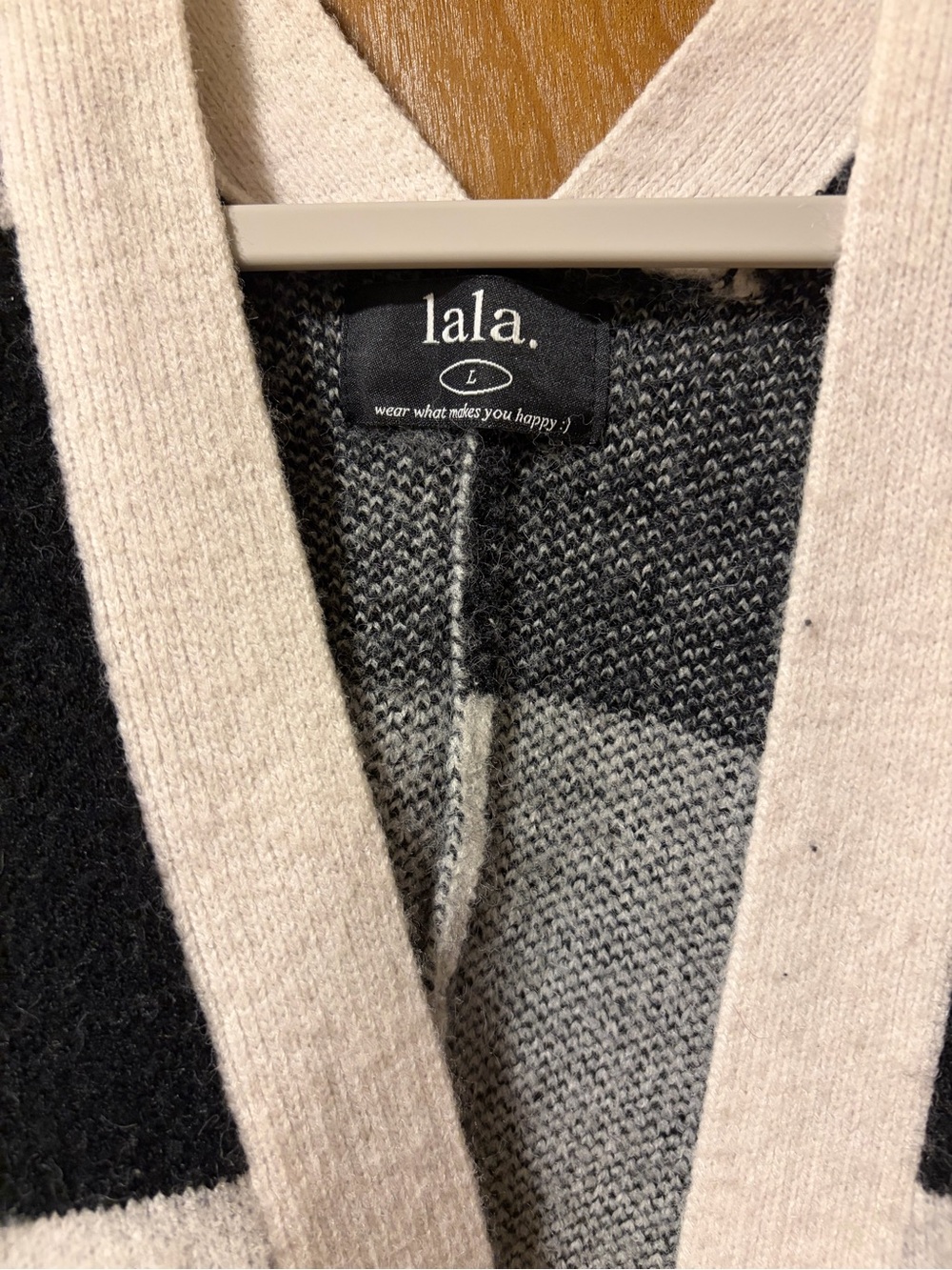 Dressed in Lala Black & White Cardigan - Picture 2 of 6